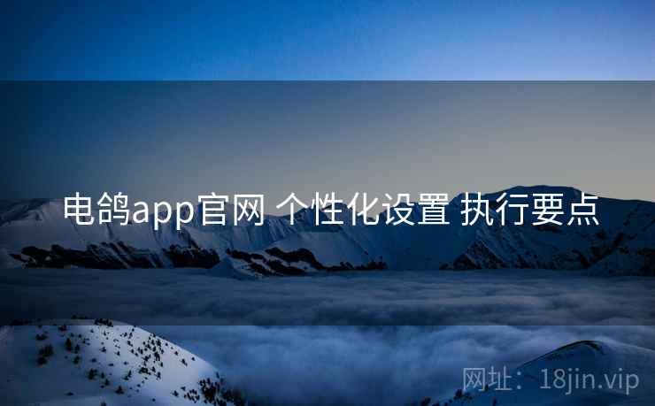 电鸽app官网 个性化设置 执行要点